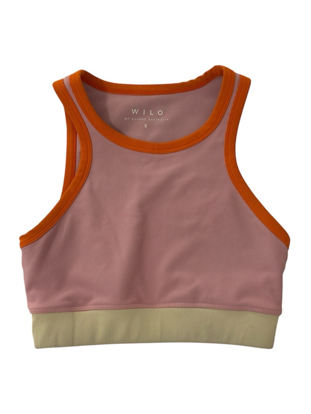 WILO The Label Colorblock Ribbed Sports Bra Pink/Orange/Green
